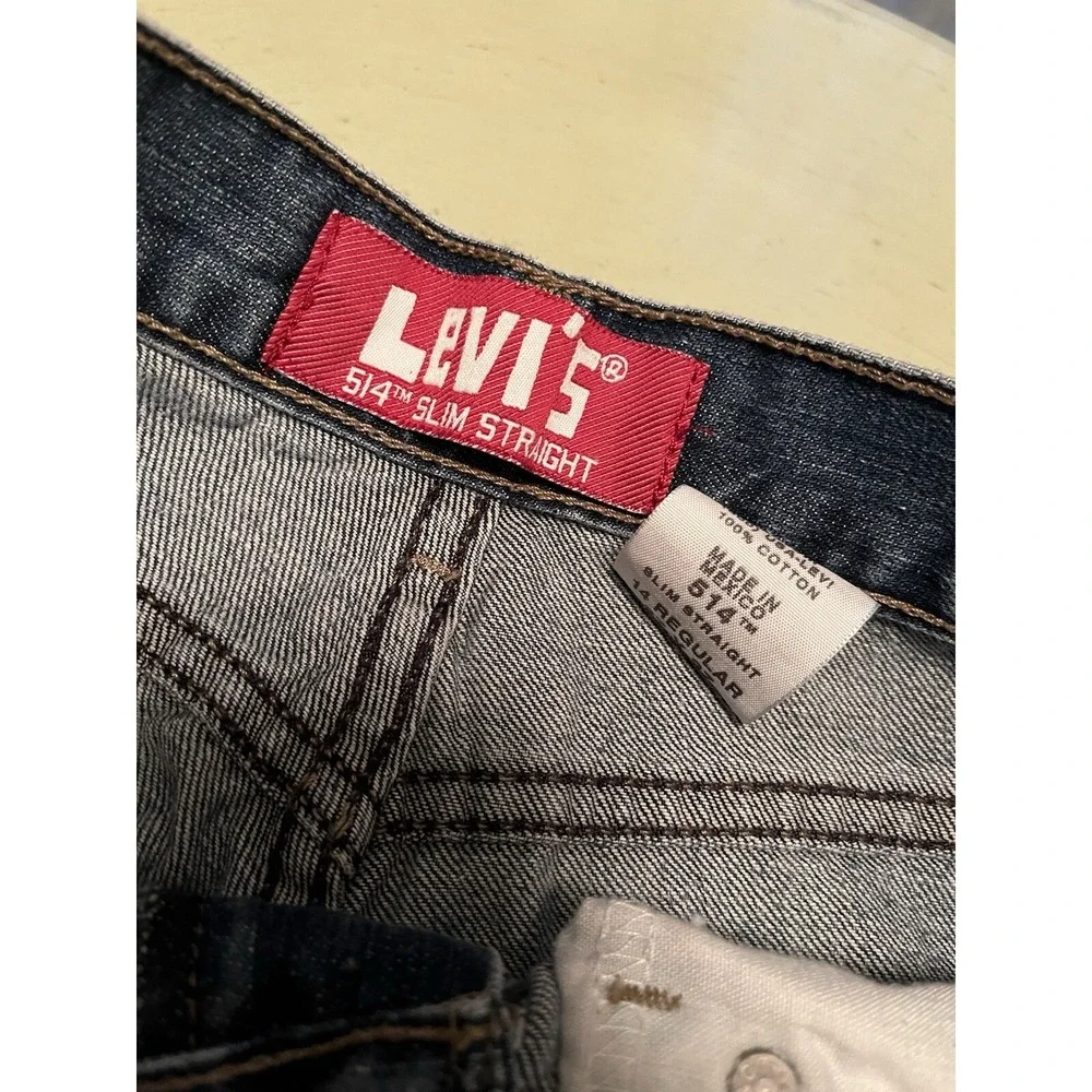 Levis Redtab 514 Men 27x27 Medium Wash Faded Slim Straight Blue‎ Denim Jeans